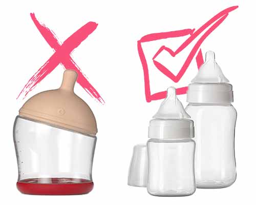 Baby bottles comparison for breastfed babies to avoid nipple confusion. 
