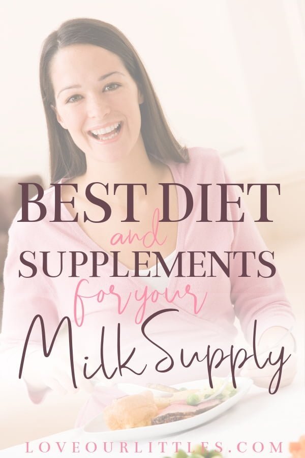 best diet and supplements for milk supply - pinnable image