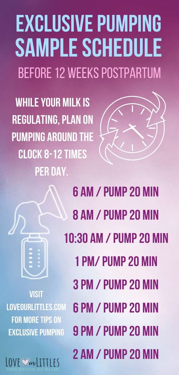 Exclusive pumping sample schedule after birth