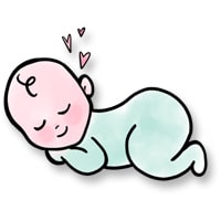 sleeping illustrated baby